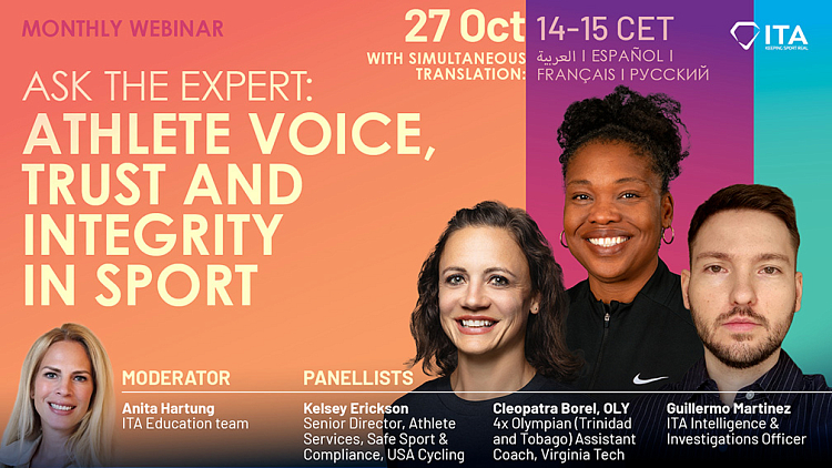 ITA to Host Webinar on Athlete Voice, Trust and Integrity in Sport